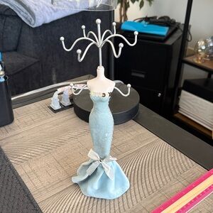 Elegant Light Blue Mannequin Jewelry Holder